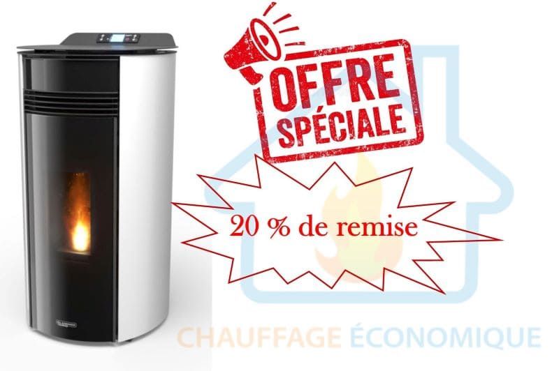 Promotion poele à granule - 20% Puissance de 2,5 kw à 6.5 kw progammable Chauffage Economique Sas